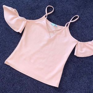 2 for $12 Off shoulder pink top